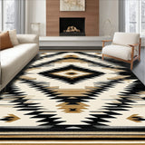 Tucson Collection Black & Beige Area With Geometric For Home(Black)