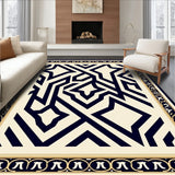 Classic Border Interlocking Maze with Ornate Chevron Medallions(Beige)