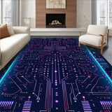 Futuristic Circuit Board Maze Featuring Tech Network(Blue)