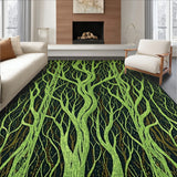 Enchanted Forest Floor Shag Collection Solid Non Shedding(Green)