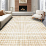 Elegant Area with Distressed Checkered in Warm Tones(Beige)