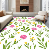 Cottage Garden Bloom Print Anti Skid Entryway (White)