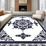 Vintage Medallion Pathway with Ornate Botanical Motifs(Blue)