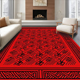 Lattice Trellis Symmetrical Interwoven Herringbone (Red)