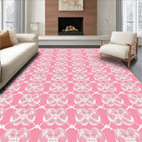 Interlocking Trellis Motif with Subtle Lattice Accents and Vintage Charm(Pink)