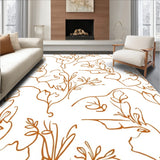 Abstract Floral Interlocking Design with Muted Earth Tone Highlights (Brown)