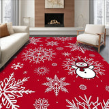 Holiday Snowflake Mosaic Featuring Jolly Snowman Illustration(Red)