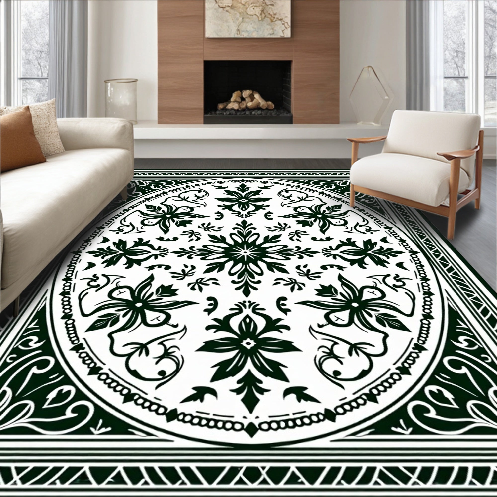 Timeless Damask Elegant Heritage Stain Proof (Black) - ODIKA