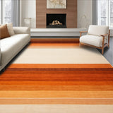 Amber Horizon with Faded Gradient Stripes in Burnt Orange and(Beige)
