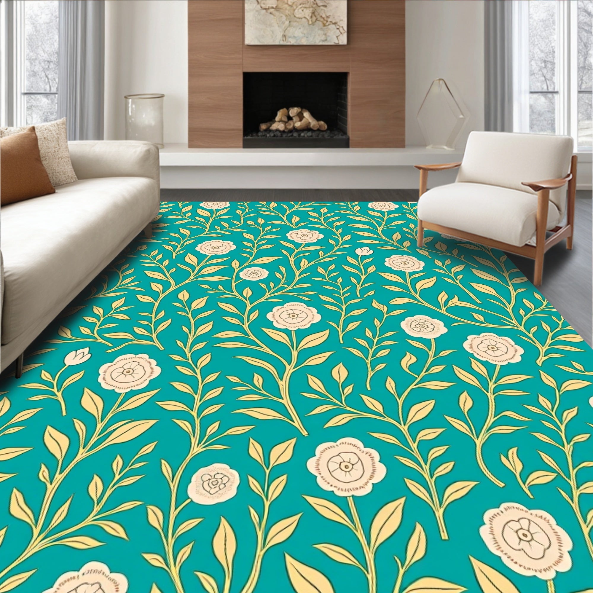 Botanical Garden Trellis Decorative Accent (Teal) - ODIKA