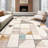 Modern Mosaic Hallway with Angular Geometric Shapes and Neutral Hues Fusion(Beige)