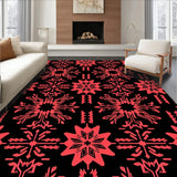 Nordic Winter Snowflake Interlocking Design with Holiday Flair(Black)