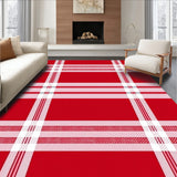 Yuletide Tartan Basketweave Cabin Statement(Red)