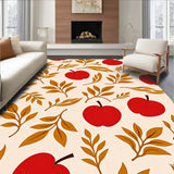 Harvest Orchard Medley with Sun Kissed Apples and Autumn Leaves Motif(Red)