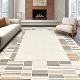 Contemporary Grid Beige Ivory for Chic Interior Spaces(Beige)