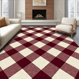 Yuletide Plaid Stripe Design Artisan Floor Decoration(Ivory)