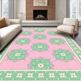 Elegant Floral Vine Lattice Medallion(Pink)