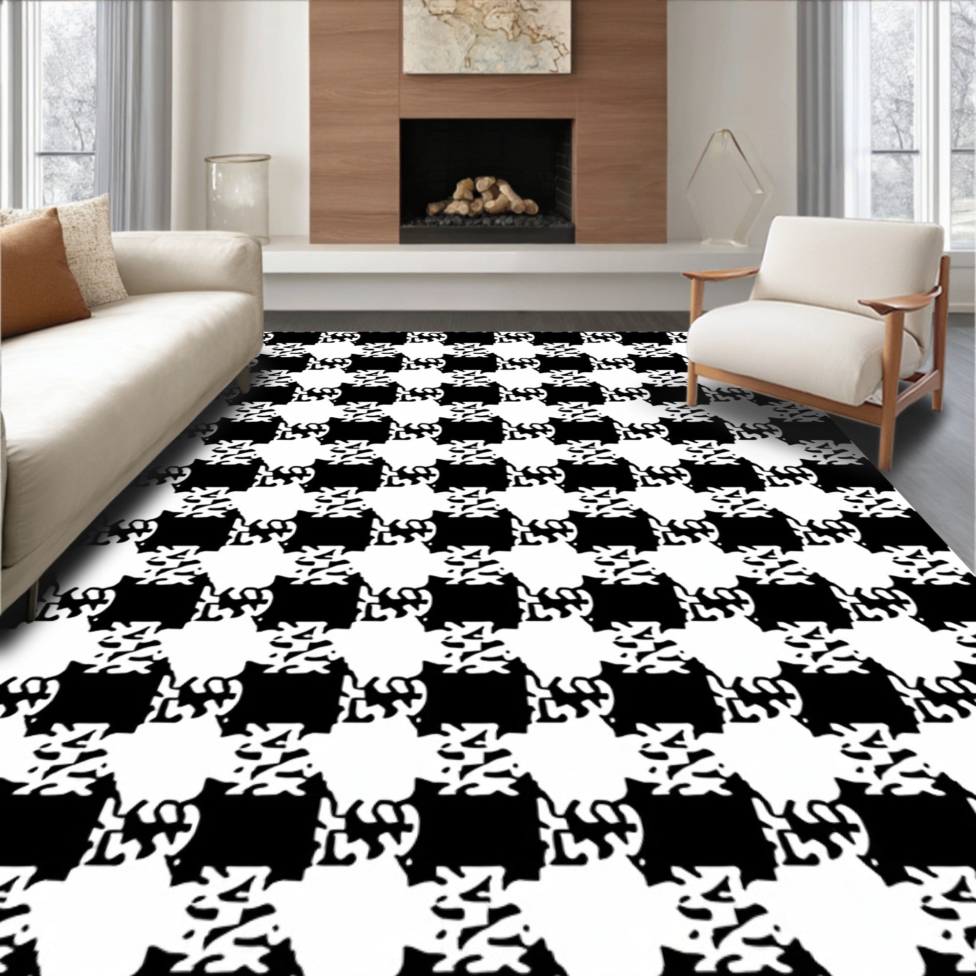 Vintage Gingham Lattice (Black) - ODIKA