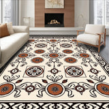 Interlocking Medallion Lattice with Ornate Floral Motifs and Art Influence (Ivory)