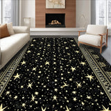 Ultra Soft Area Rug, Non Slip, Stain Resistant, Washable Area Rugs for Living Room, Bedroom, Boho Sun Moon Galaxy(Black)