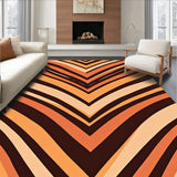 Contemporary Chevron Wave Design Featuring Warm Tangerine Accents(Brown)