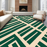 Abstract Crosshatch Plaid Art with Bold Motifs(Beige)