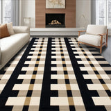 Beige Black Grid Checkerboard Area for Unique Kitchen Aesthetics(Black)