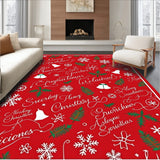 Whimsical Merry Script with Interlocking Festive Iconography(Red)