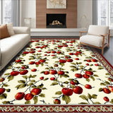 Farmhouse Apple Motif Area Non Slip Mat Machine(Beige)