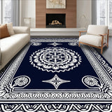 Elegant Interlocking Medallion Floral Lattice Contemporary Symmetrical (Black) - ODIKA