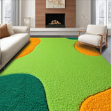 Ultra Soft Area Rug, Non Slip, Stain Resistant, Washable Area Rugs for Living Room, Bedroom, Irregular Cat Shaped(Green)