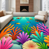 Seascape Voyage Exotic Reef Journey Swimming Creatures Pathway Art(Blue)