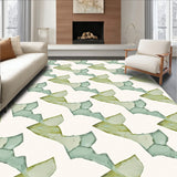 Interlocking Maze Motif with Watercolor Fade Accents(Beige)