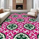 Meadow Medallion Interlocking Motif with Vintage Botanical Flourish(Pink)