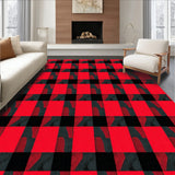 Buffalo Check Decorative Floor with Classic Gingham Design(Red)