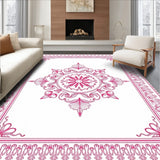 Small Surface Displaying Ornate Floral Medallion and Lace Details (Pink)