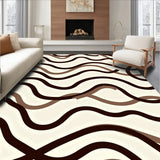 Minimalist Wave Design Featuring Flowing Interlocking Bands and Contours (Beige) - ODIKA