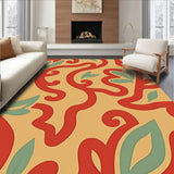 Contemporary Boho Floral Arrangement With Curved Petal Shapes(Red)