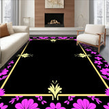 Enchanted and Floral Boho Motif with Delicate Insect Embellishments (Black)