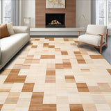 Artisan Inspired Neutral Cubist Checks with Gentle Beige Contrasts(Beige)