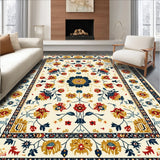 Ultra Soft Area Rug, Non Slip, Stain Resistant, Washable Area Rugs for Living Room, Bedroom, Floral Medallion Vintage(Beige)