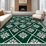 Frosted Lattice Trellis Featuring Interlocking Snowflake Forms(Green)