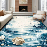 Farmhouse Printed With Charming Coastal Inspired Motifs(Blue)