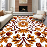 Autumnal Leaf Medallion With Vintage Botanical Motifs(Orange)