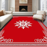 Snowflake Medallion Motif with Festive Gilded Accents and Whimsical Detailing(Red)