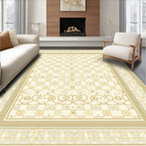 Chic Beige Pet Litter Mat with Ornate Circular Medallions and Floral Accents(Ivory)