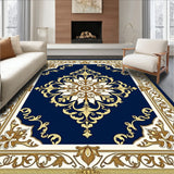 Botanical Flourish Medallion with Vintage Scrollwork Accents(Blue)