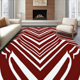 Classic Holiday Chevron with Interlocking Streaks and Vibrant Stripe Accents(Red)