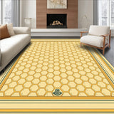 Abstract Honeycomb Mosaic with Art Accents(Ivory)