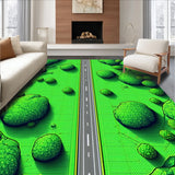 Ultra Soft Area Rug, Non Slip, Stain Resistant, Washable Area Rugs for Living Room, Bedroom, Traffic Road Play Mat(Green)